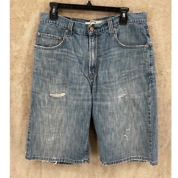 Levis Shorts Men 33 569 Loose Straight Distressed Cotton Grunge Y2K Skater Baggy - Picture 1 of 11